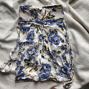 Strapless floral dress